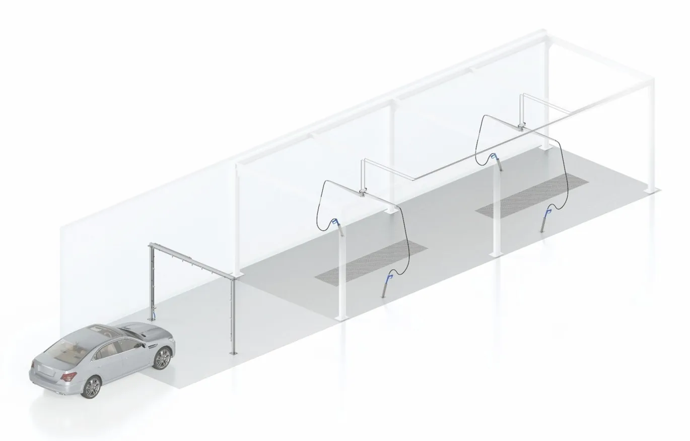 Pre-wash area with stainless steel cooling arch