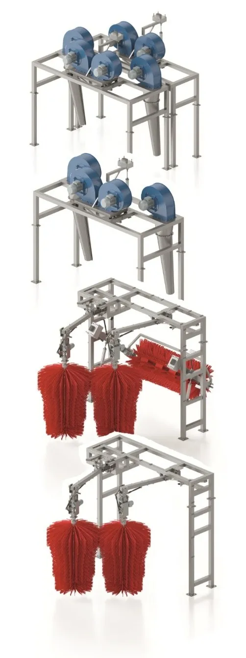 Gebläse mit Radialventilatoren und Rundumtrockner